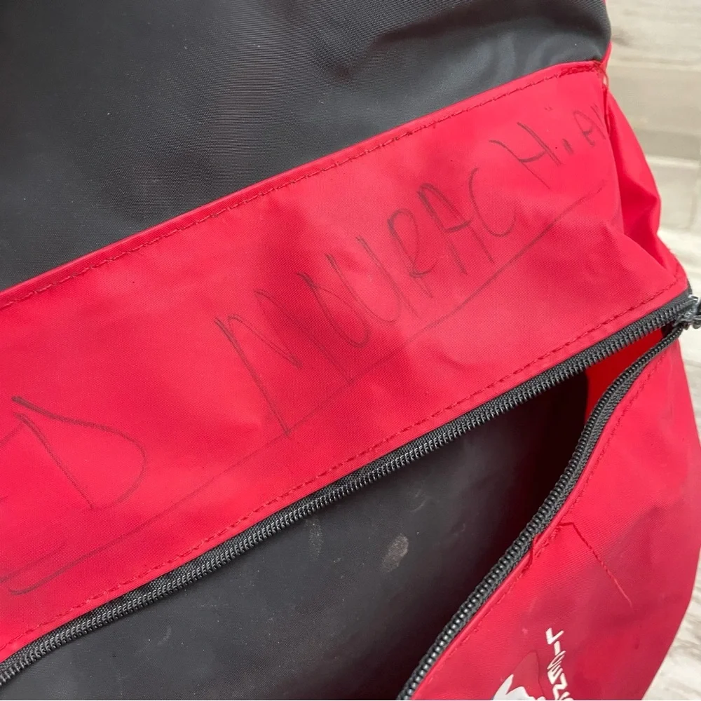Vintage 90's Chicago Bulls Duffle Bag NBA Red Black 20” x 10”